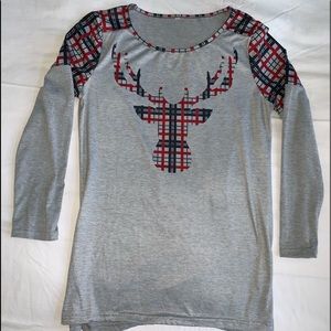 ❄️🦌Long-sleeved Reindeer T-shirt🦌❄️